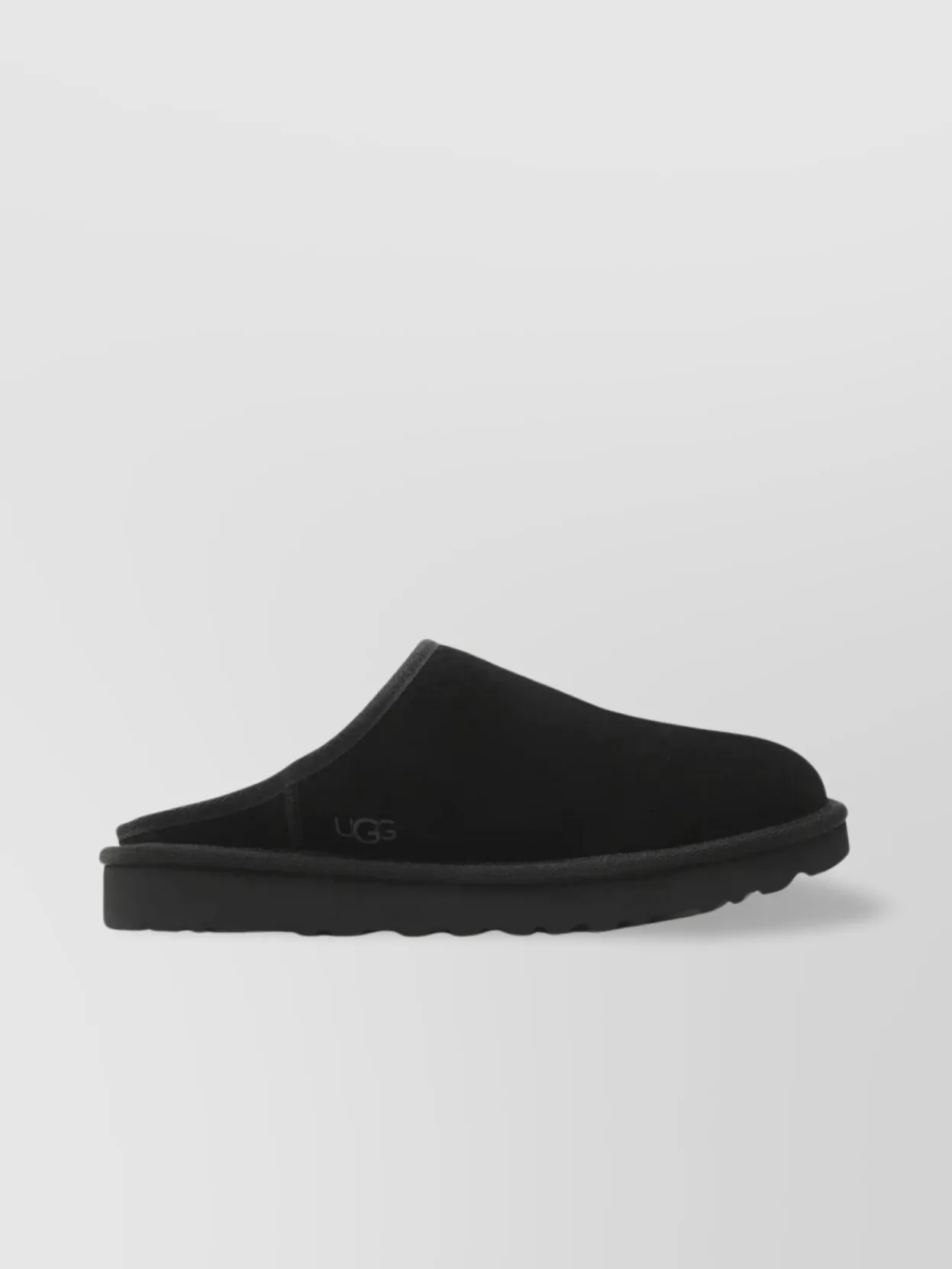 Shop Ugg Round Toe Slip-on Shoe With Flat Suede Upper In Black