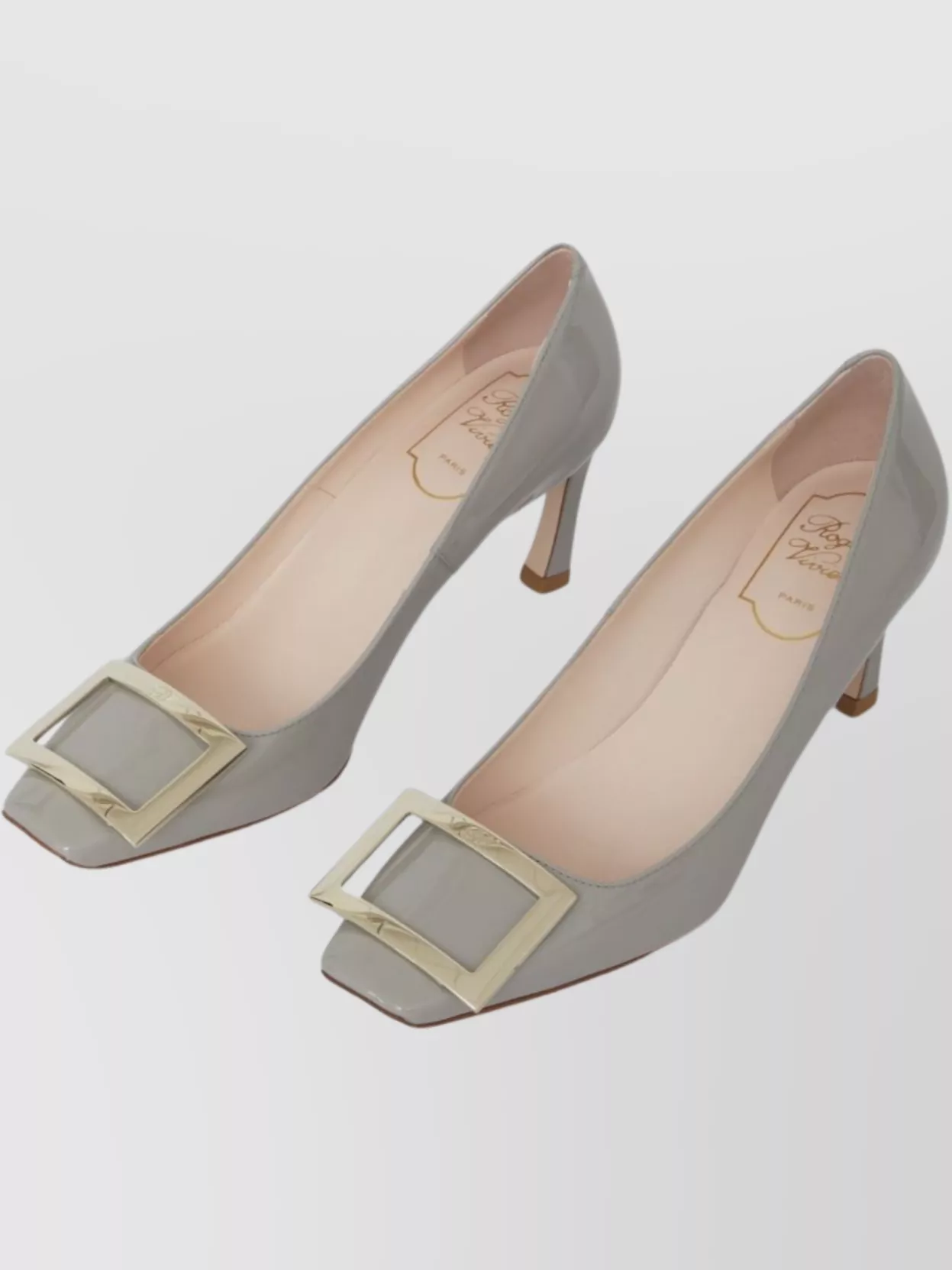 Roger Vivier Trompette Heel Square Toe Patent Pumps