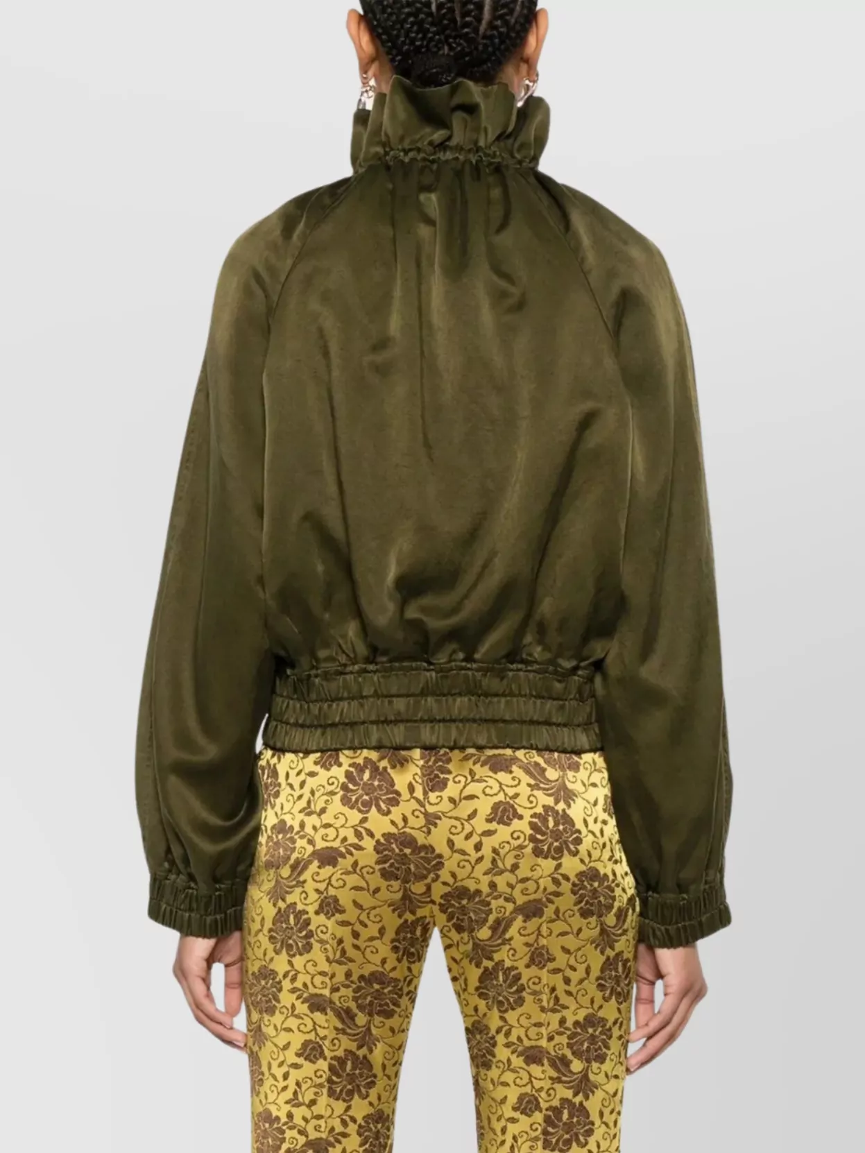 Dries Van Noten Lightweight Cocoon Zip Jacket In Khaki Women