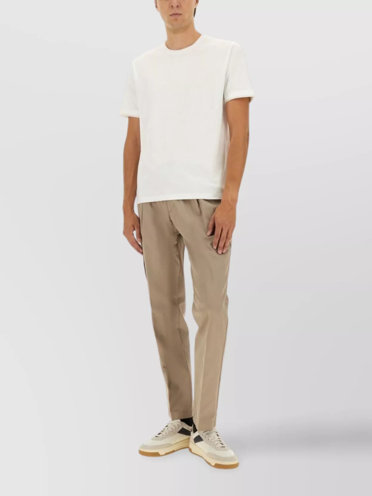Herno Crew Neck Short Sleeve Cotton T-shirt In White
