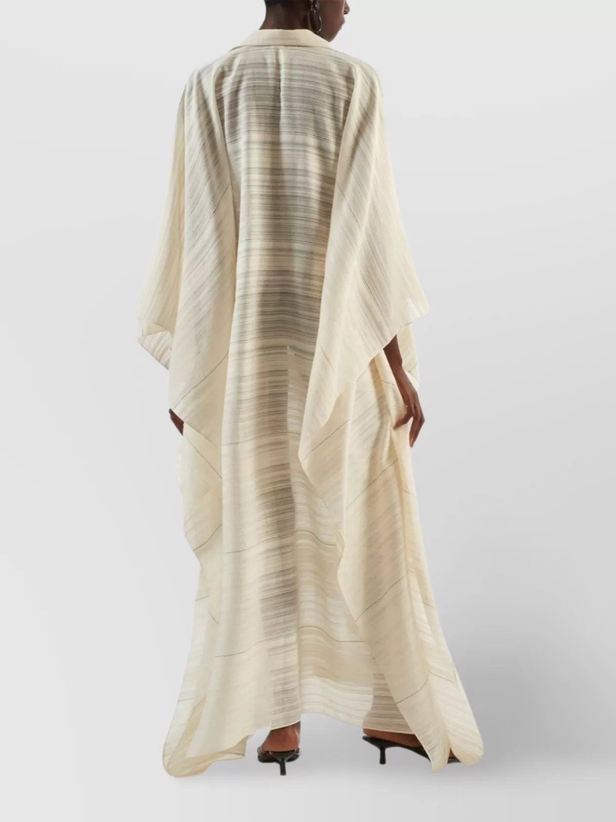 Shop Taller Marmo Long Kaftan In Cotton With Horizontal Stripes