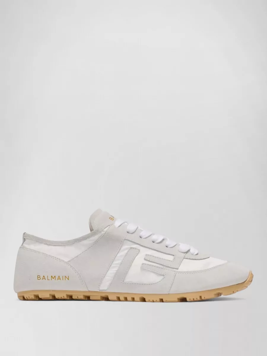 Balmain Racer 45 Sneakers Lambskin Suede Rubber Sole