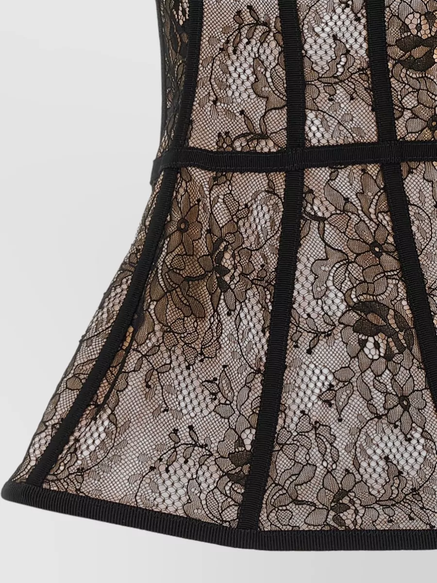 Giuseppe Di Morabito Bustier Top Lace Floral Sheer Straps