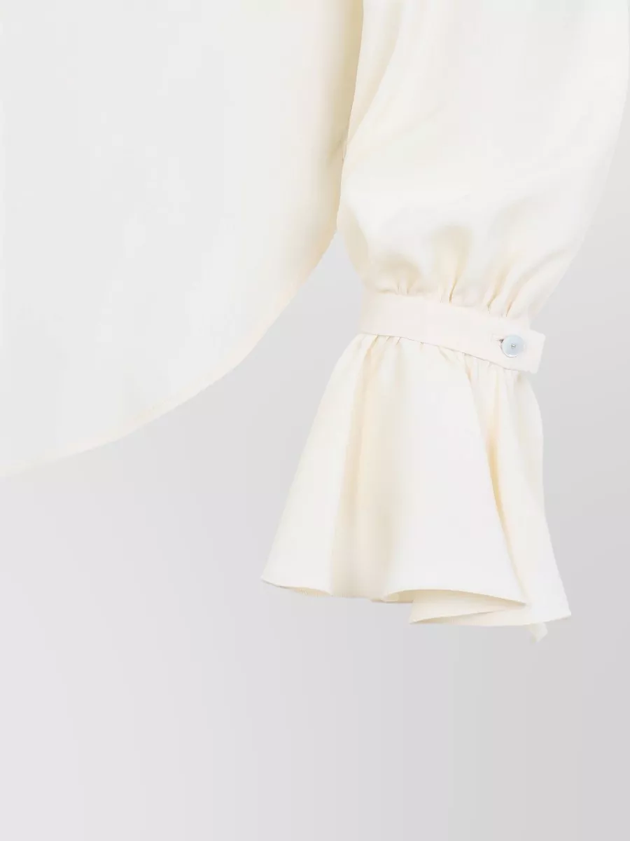 Alberta Ferretti Silk Crepe Ruffled Shirt