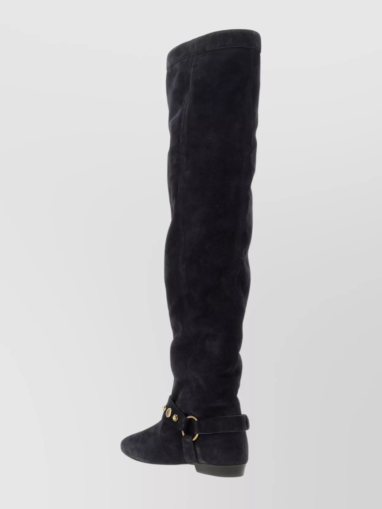 Isabel Marant Over-the-knee Suede Boots Decorative Strap In Black