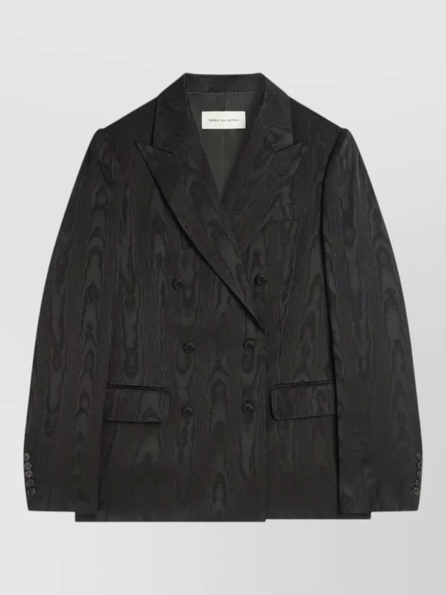 Dries Van Noten Double-breasted moiré blazer