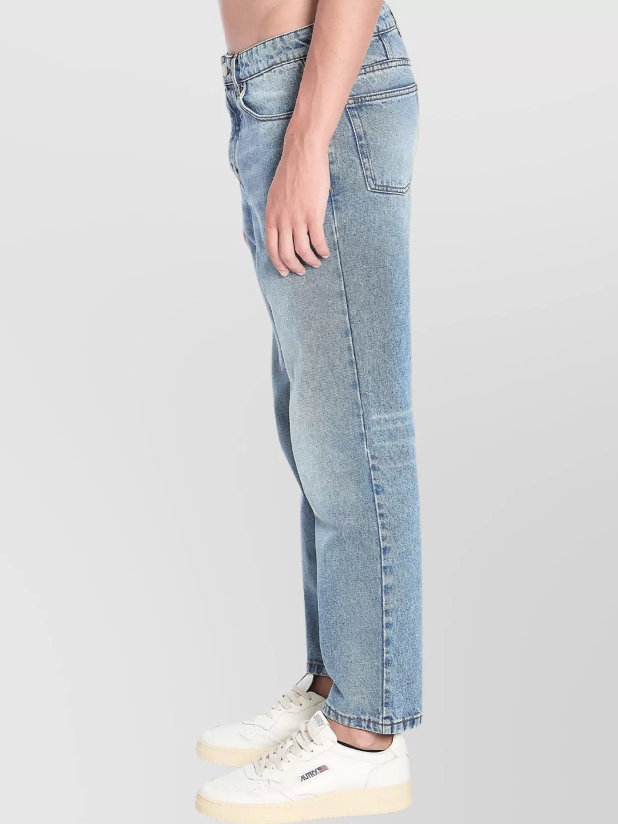 Ami Paris Tapered Fit Cropped Denim Trousers