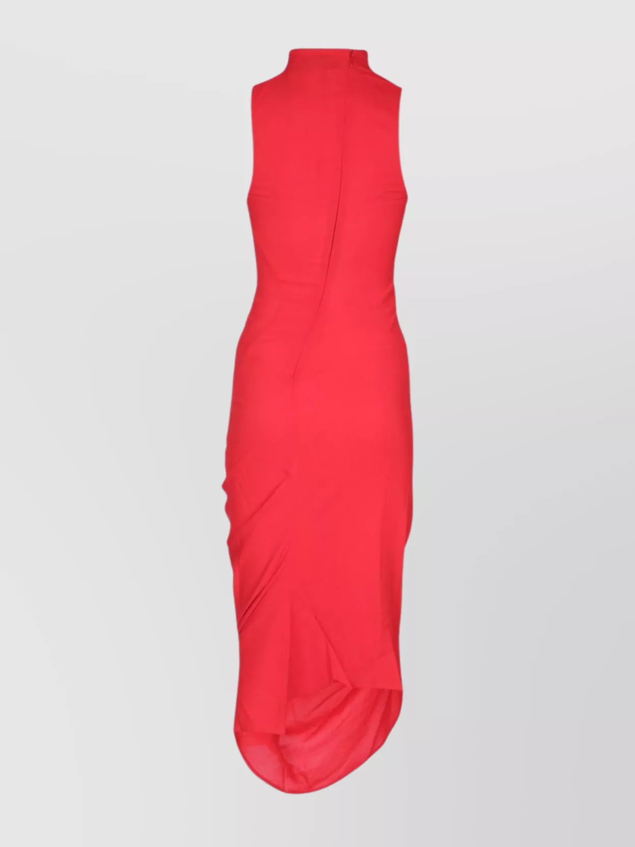 Jacquemus Midi Dress With High Neckline And Sleeves In Red