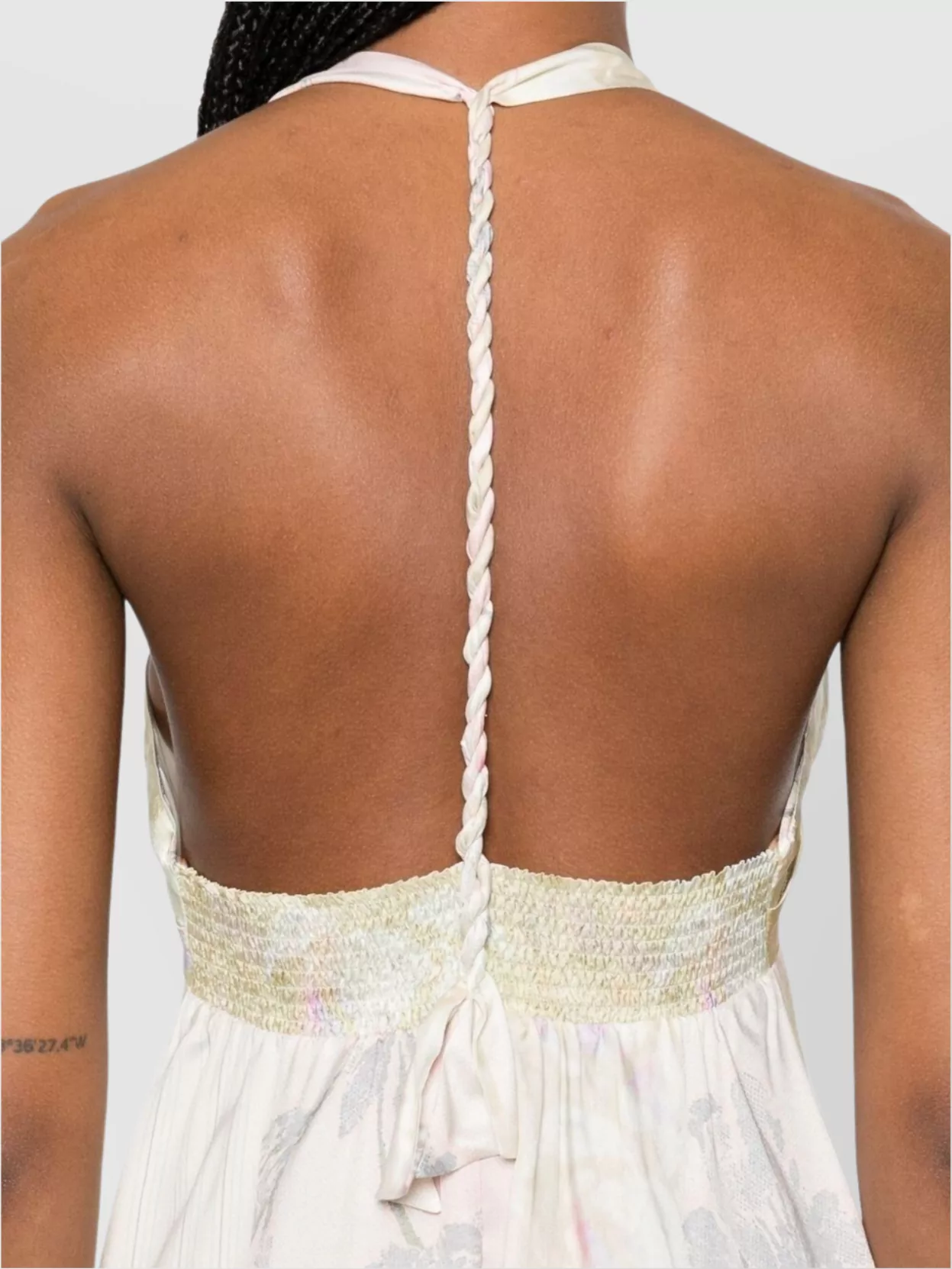 Forte Forte Slip Dress With Braided Straps And Floral Print