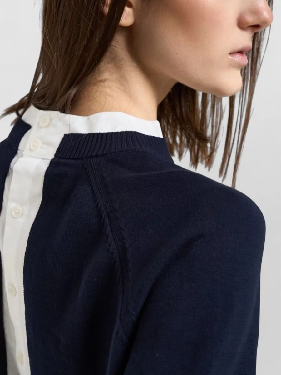 Semicouture Silk-Blend Layered Effect Jumper