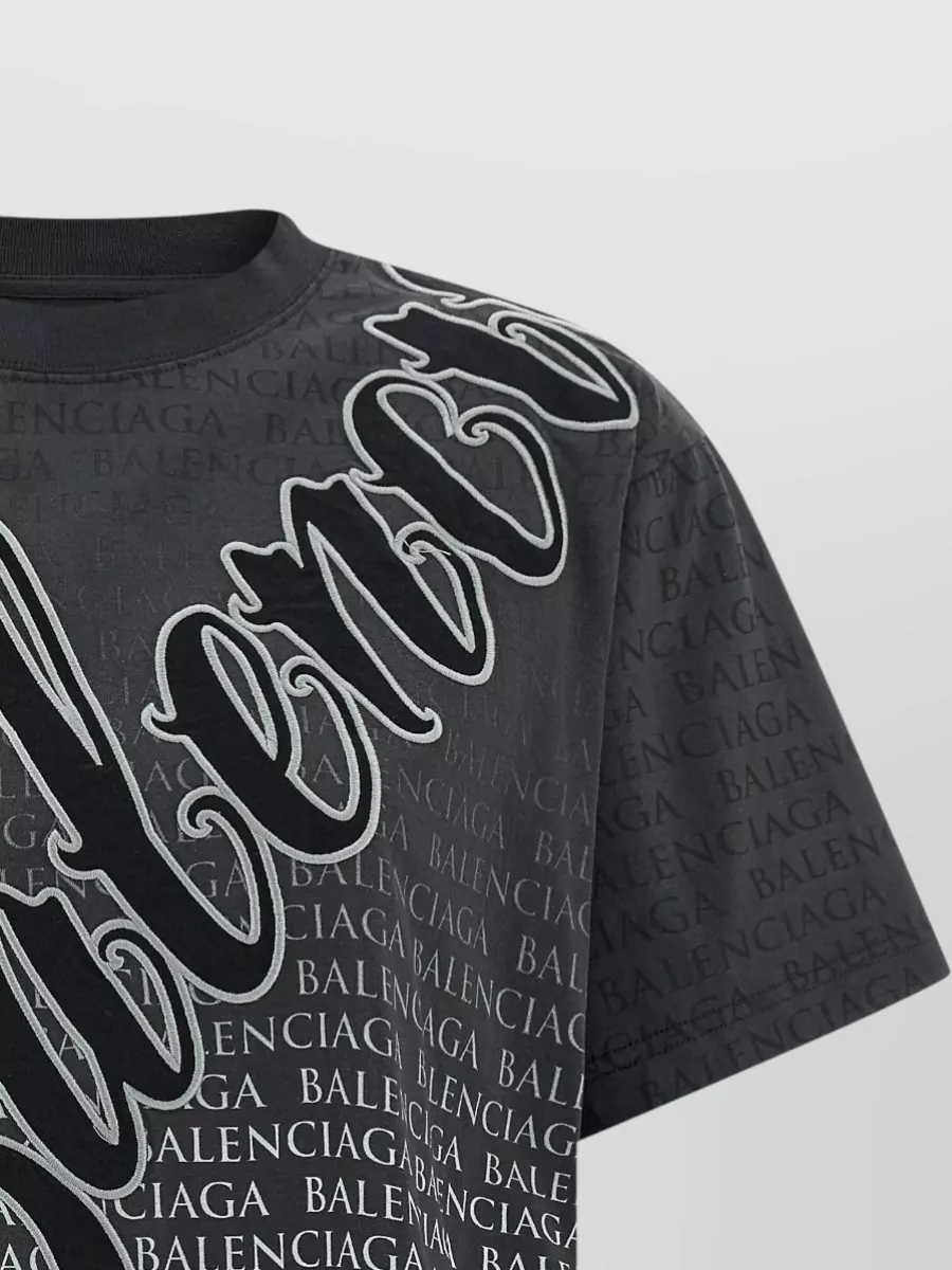 Balenciaga Script Logo T Shirt Short Sleeves