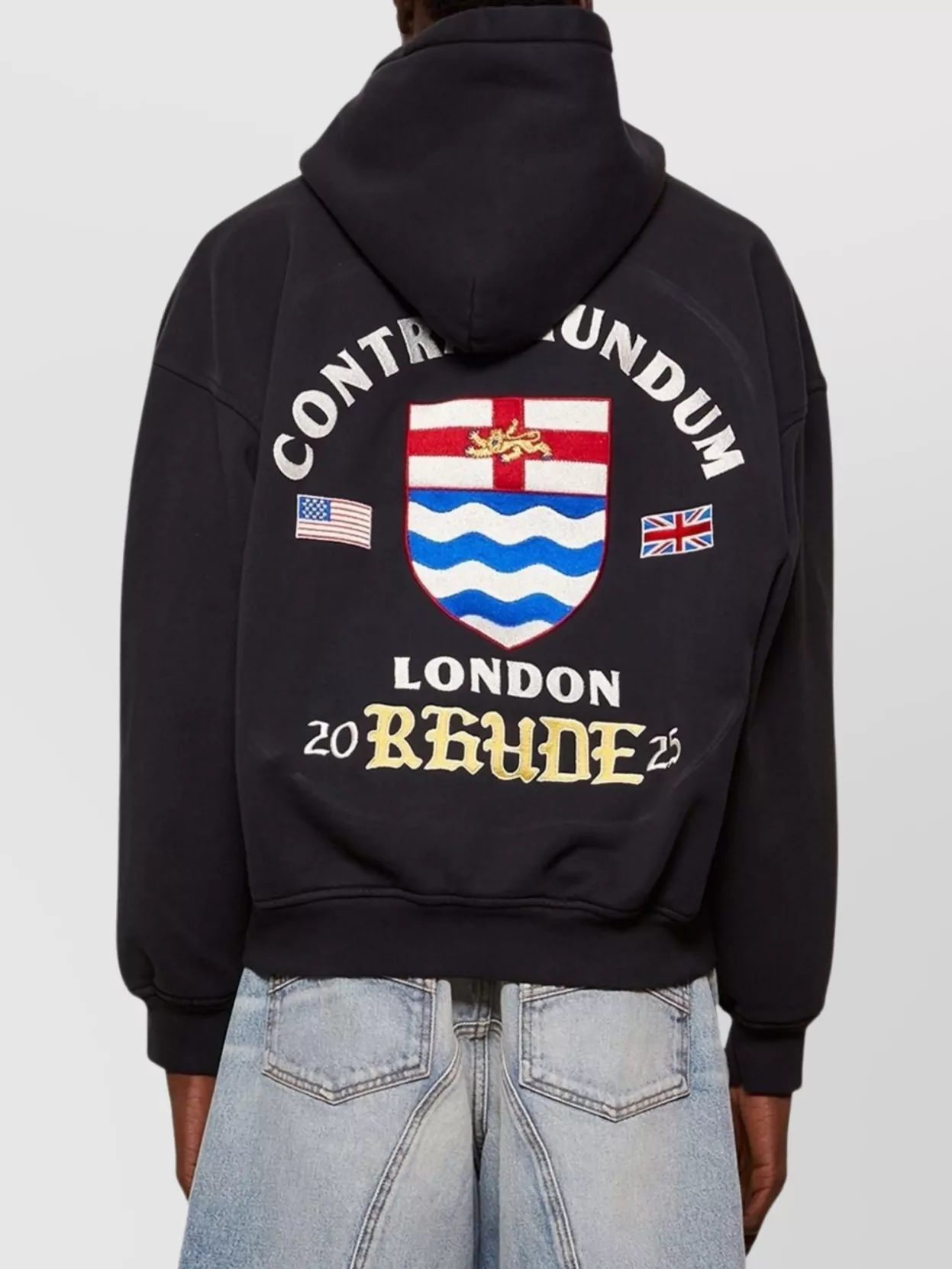 Rhude Hooded Sweater With Embroidered Dog Design