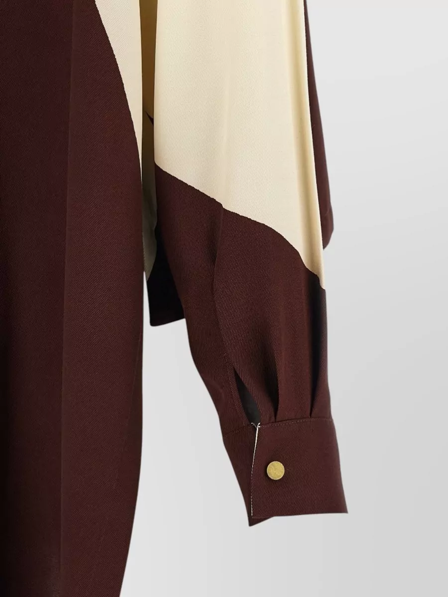 Alberta Ferretti Printed Asymmetric Long-Sleeve Shirt Dress