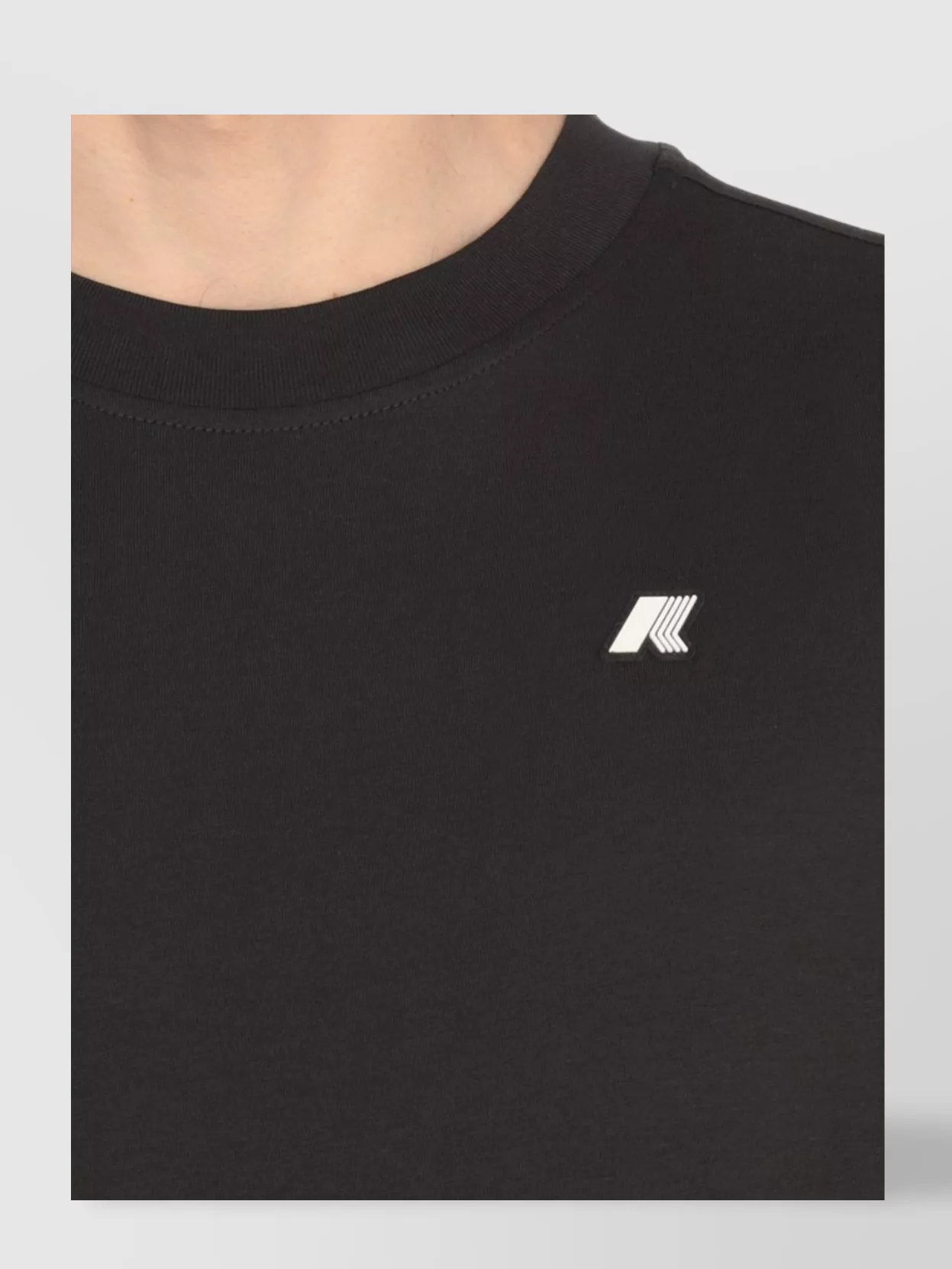 K-way Crewneck Cotton T-shirt With Short Sleeves In Gray