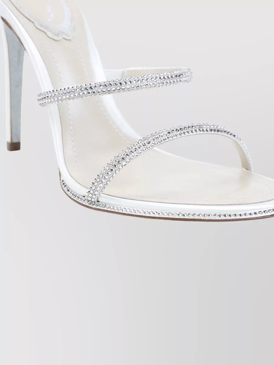 Rene Caovilla Silk Crystal-Embellished Spiral-Strap Sandals