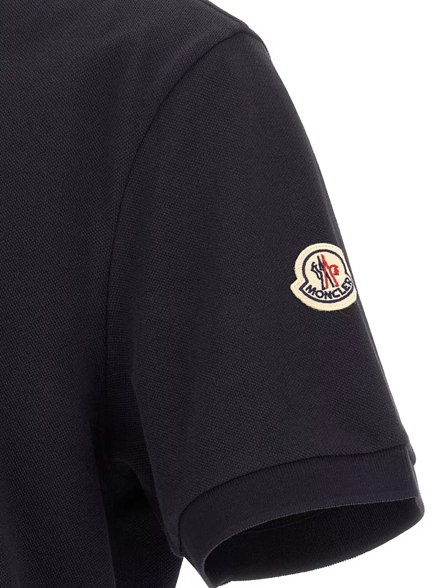 Moncler Half Zip Shirt Polo Collar Ribbed Cuffs
