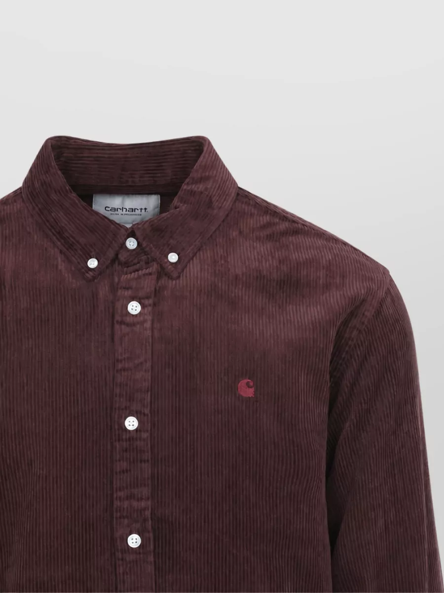 Carhartt Wip Cotton Corduroy Wide-Rib Regular-Fit Long-Sleeve Shirt