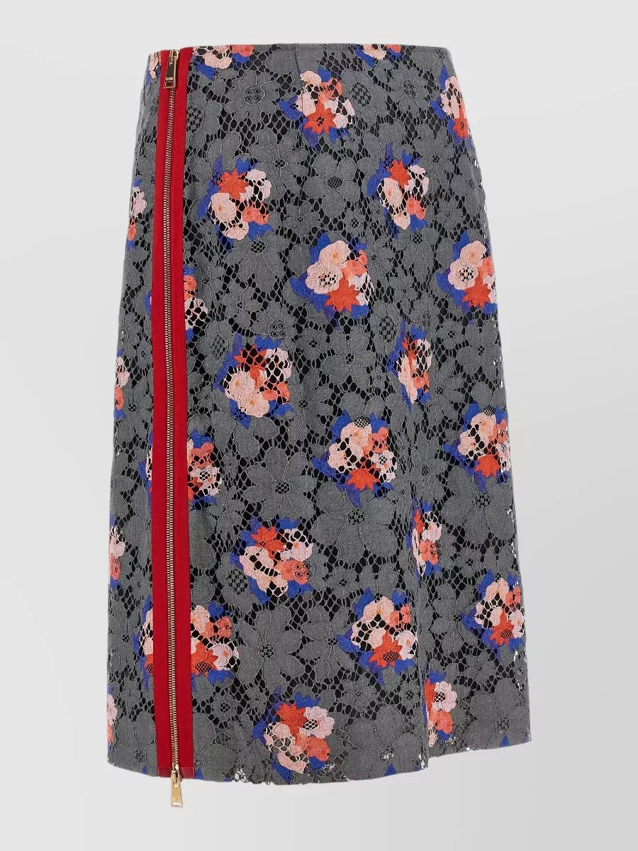 Fendi Floral Lace Midi Skirt