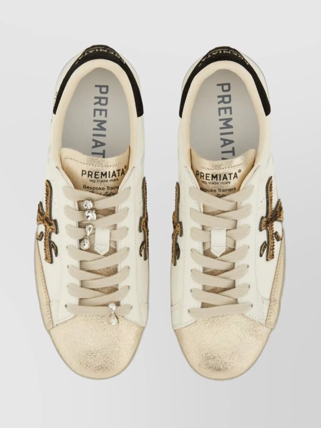 Premiata Animal Print Low-Top Sneakers Embellished Accents
