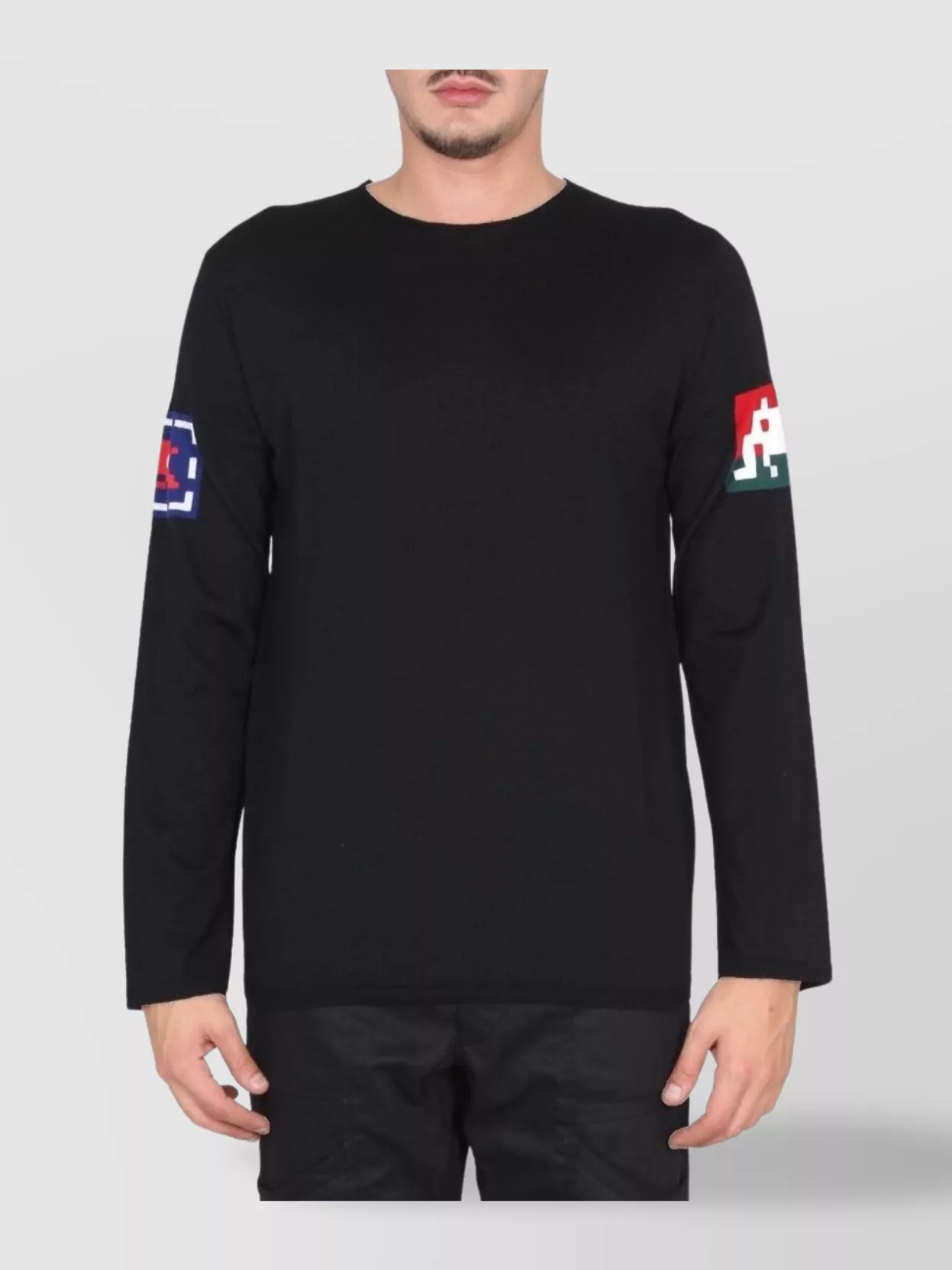 Comme Des Garçons Crew Neck Wool Jersey With Graphic Design