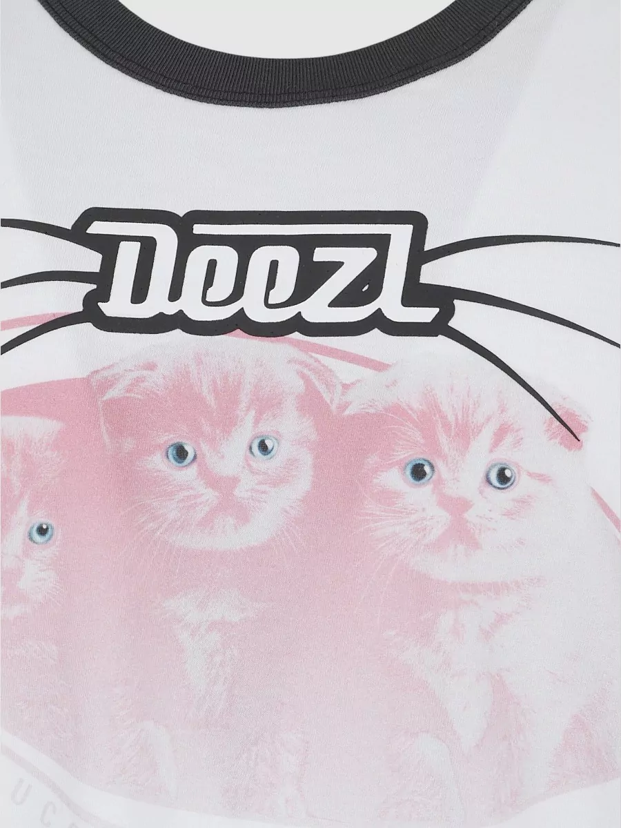 Diesel Crew Neck T Shirt Contrast Trim Graphic