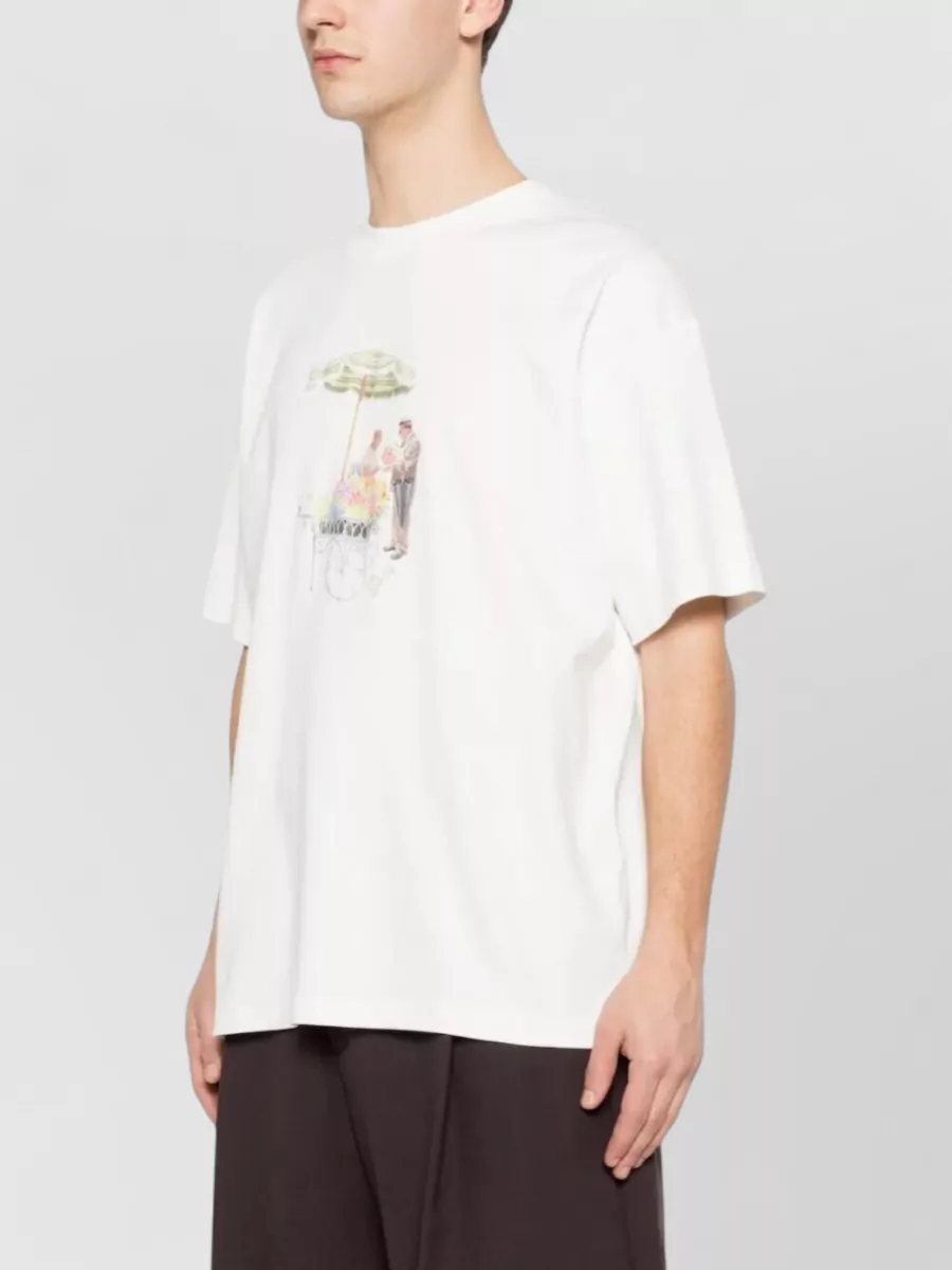 Drôle De Monsieur Fleuriste Graphic Print Short Sleeve T-Shirt