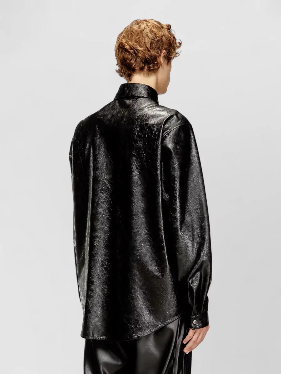 Diesel Faux Leather Long-Sleeve Shirt