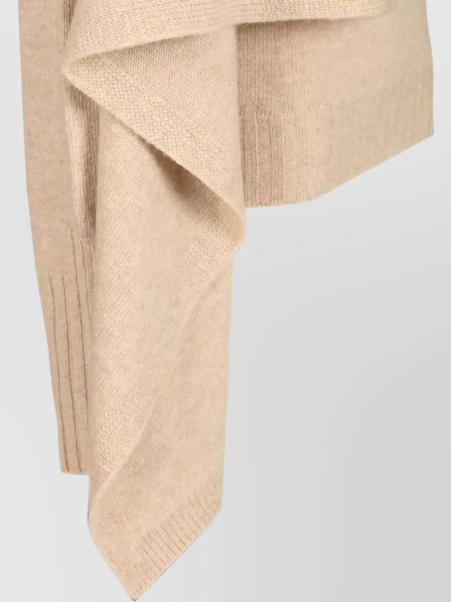 The Attico Wool Draped-Scarf Roll-Neck Sweater