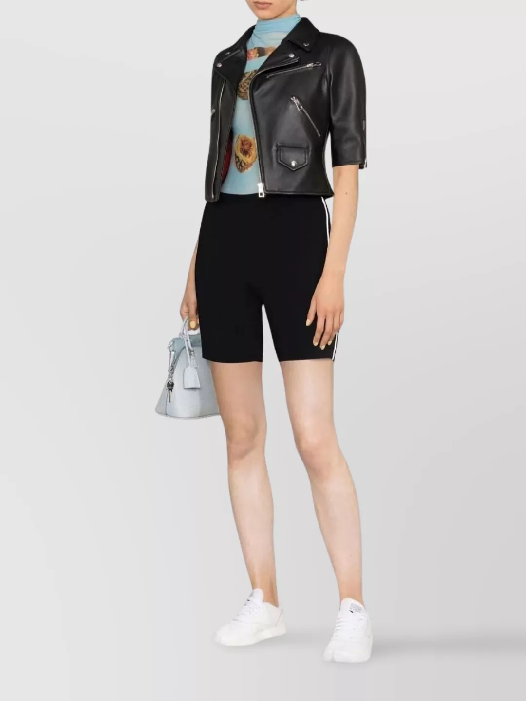 Loewe Cropped Biker Jacket Short Sleeves
