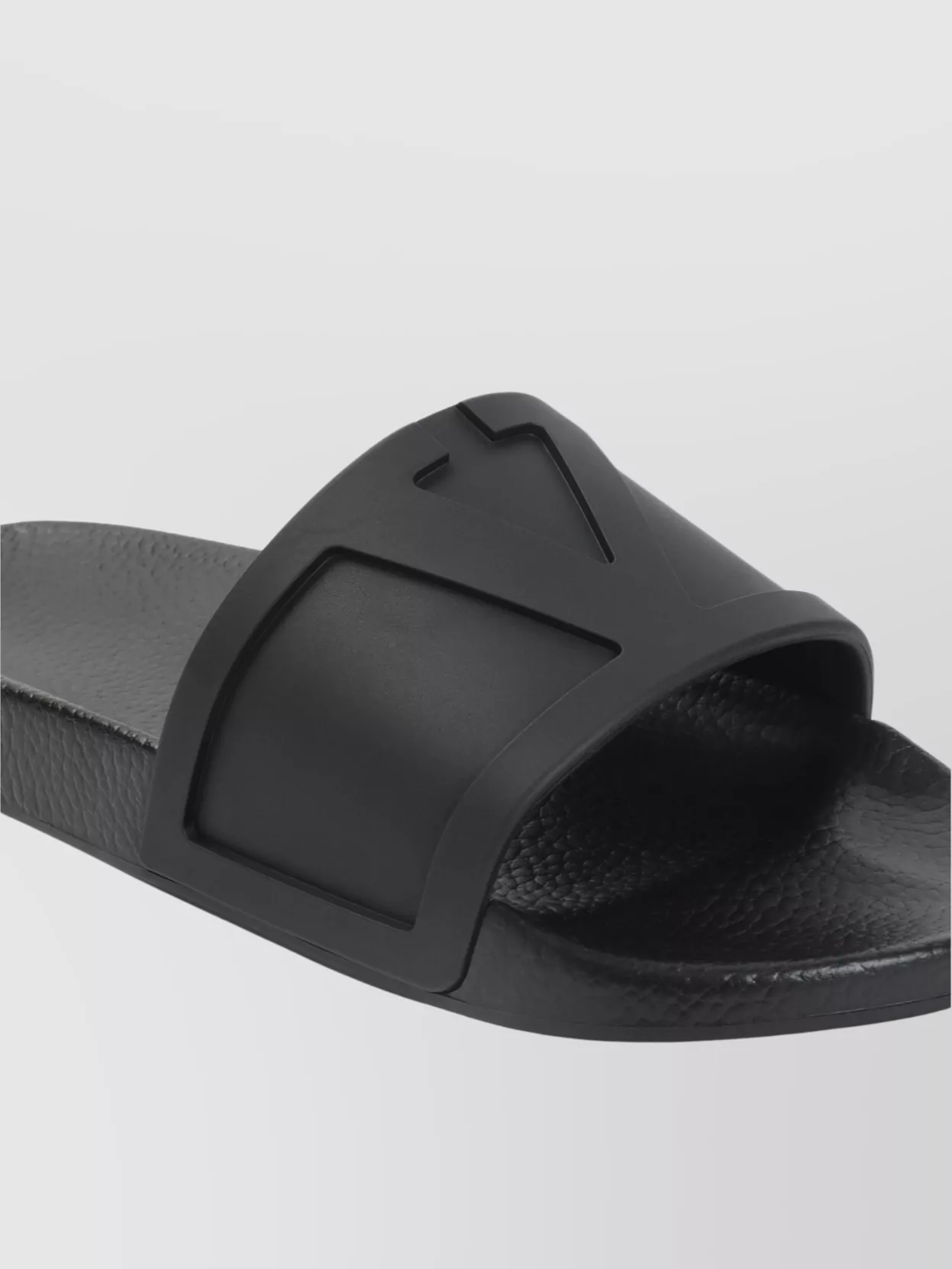 Valentino Garavani Black Sandals With Vlogo Detail On The Front In Tech Fabric Man