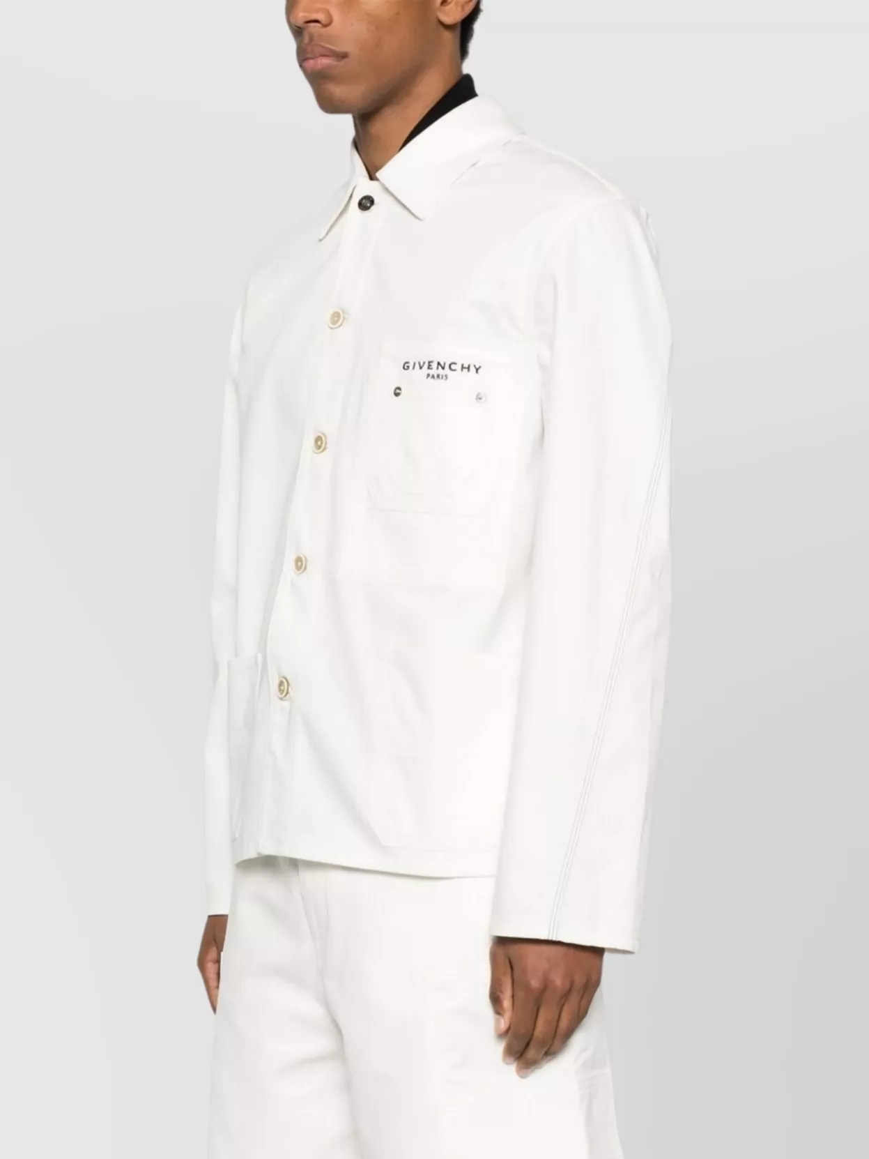 Givenchy Long Sleeve Denim Cotton Jacket With Pocket