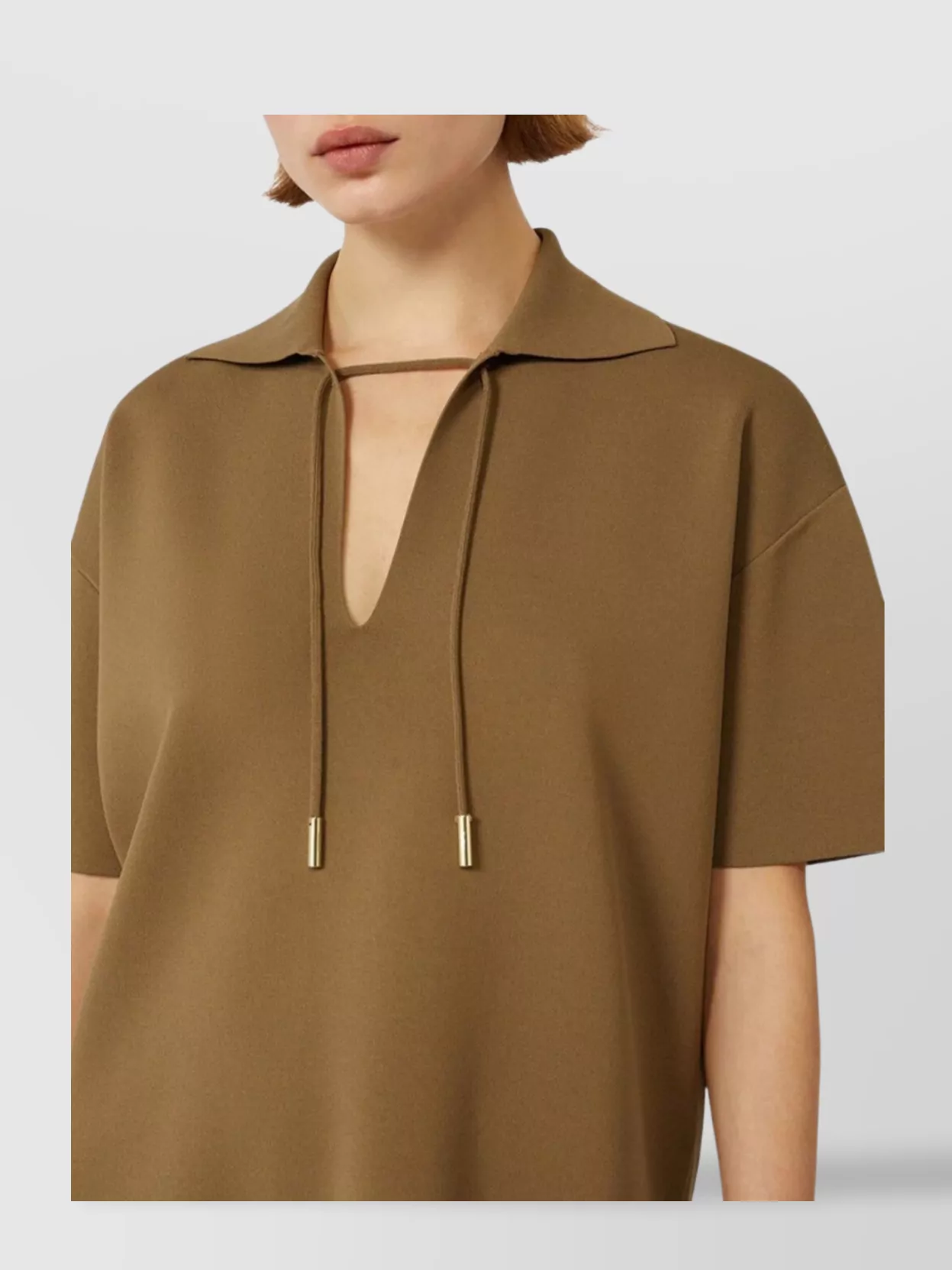 Max Mara Knitwear With Open Polo Collar And V-Neck