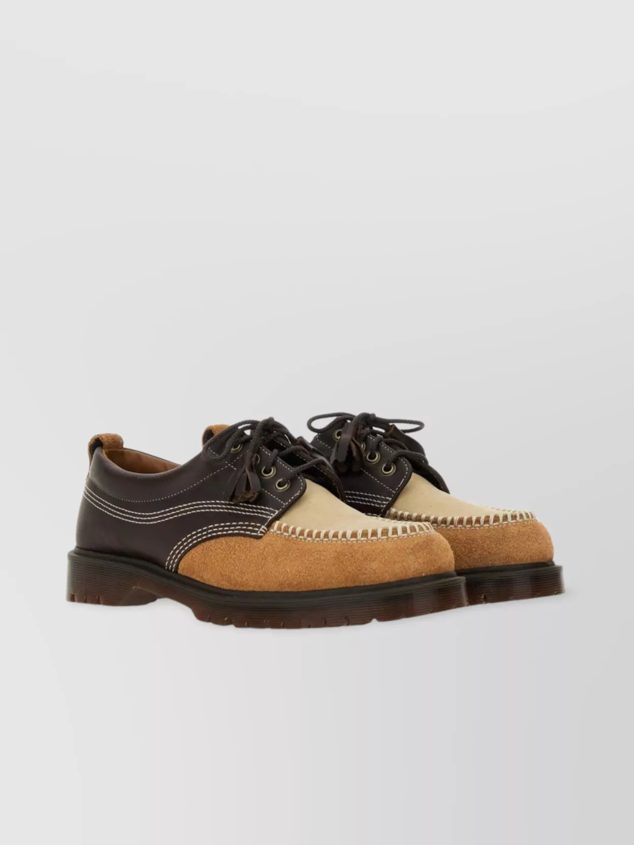 Dr Martens Lace-Up Shoes With Round Toe And Textured Sole