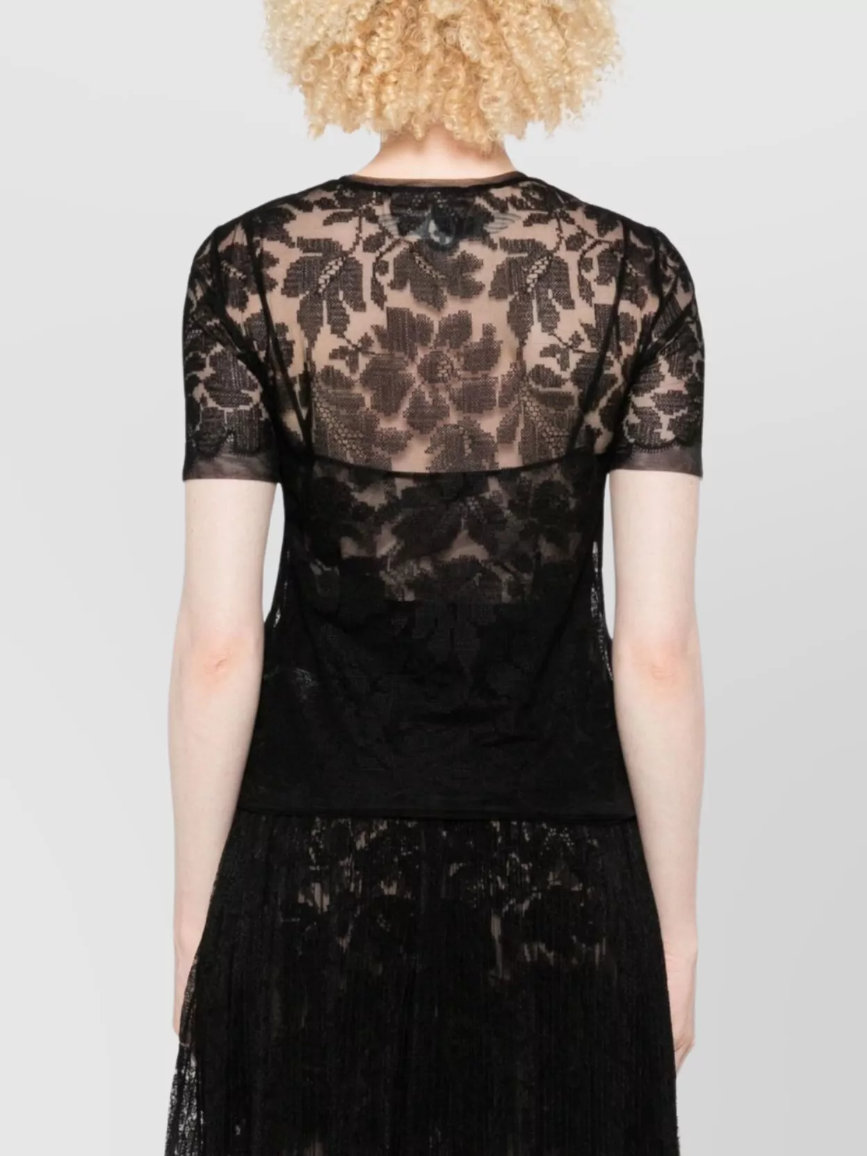 Ermanno Scervino Floral Lace Short Sleeve Top