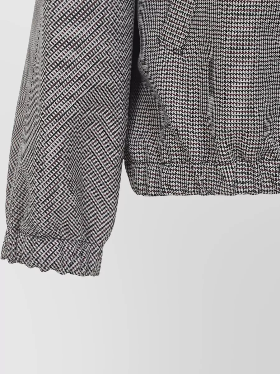 Courrèges Houndstooth Bomber Jacket High Collar