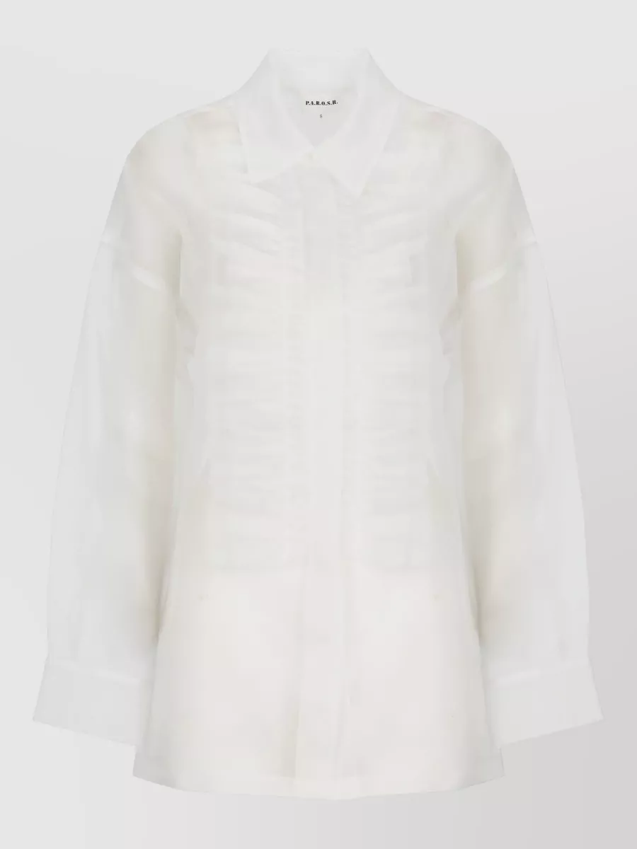 Parosh silk draped long-sleeve shirt