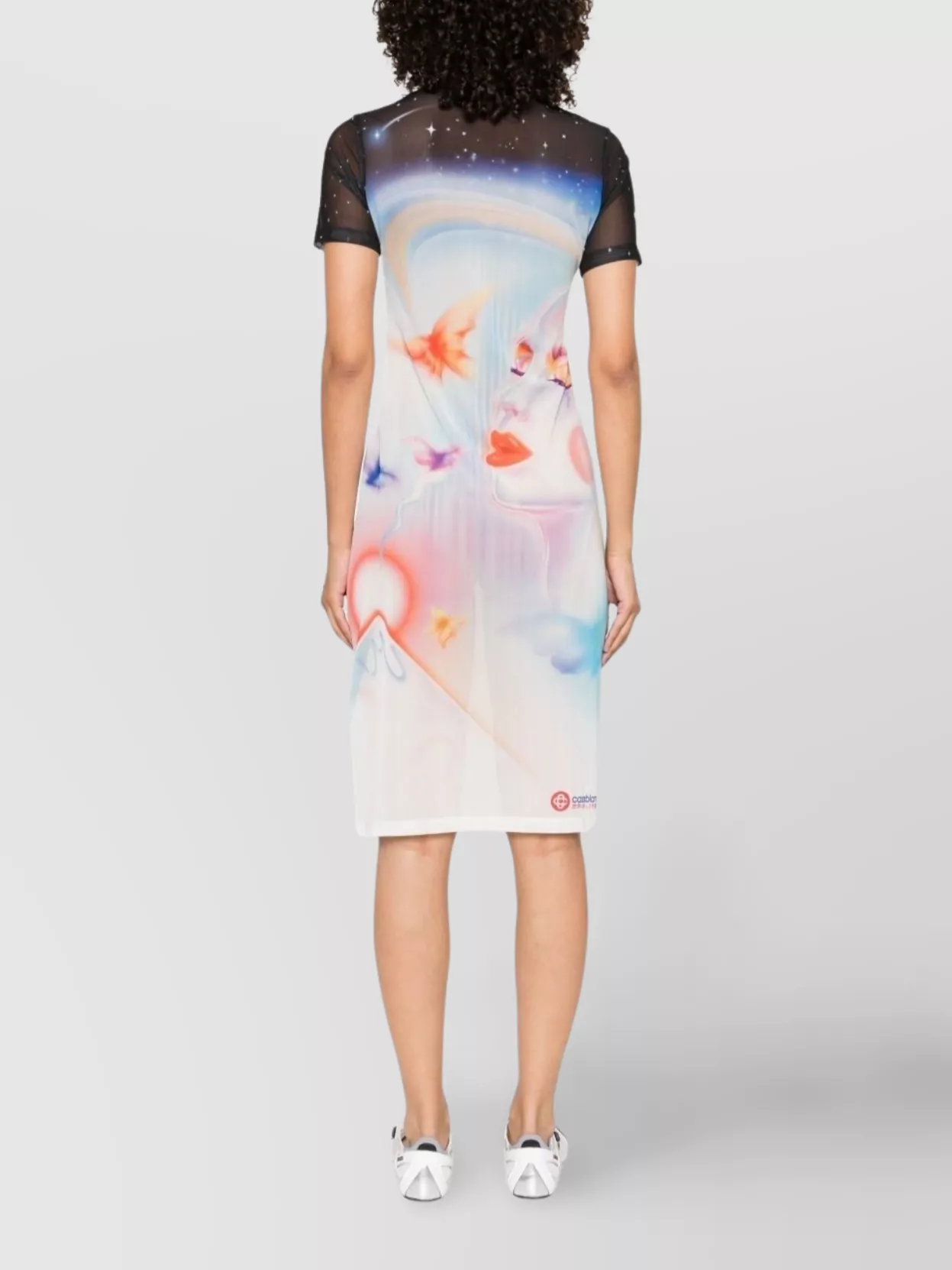 Casablanca Galactic Connection Mesh Dress