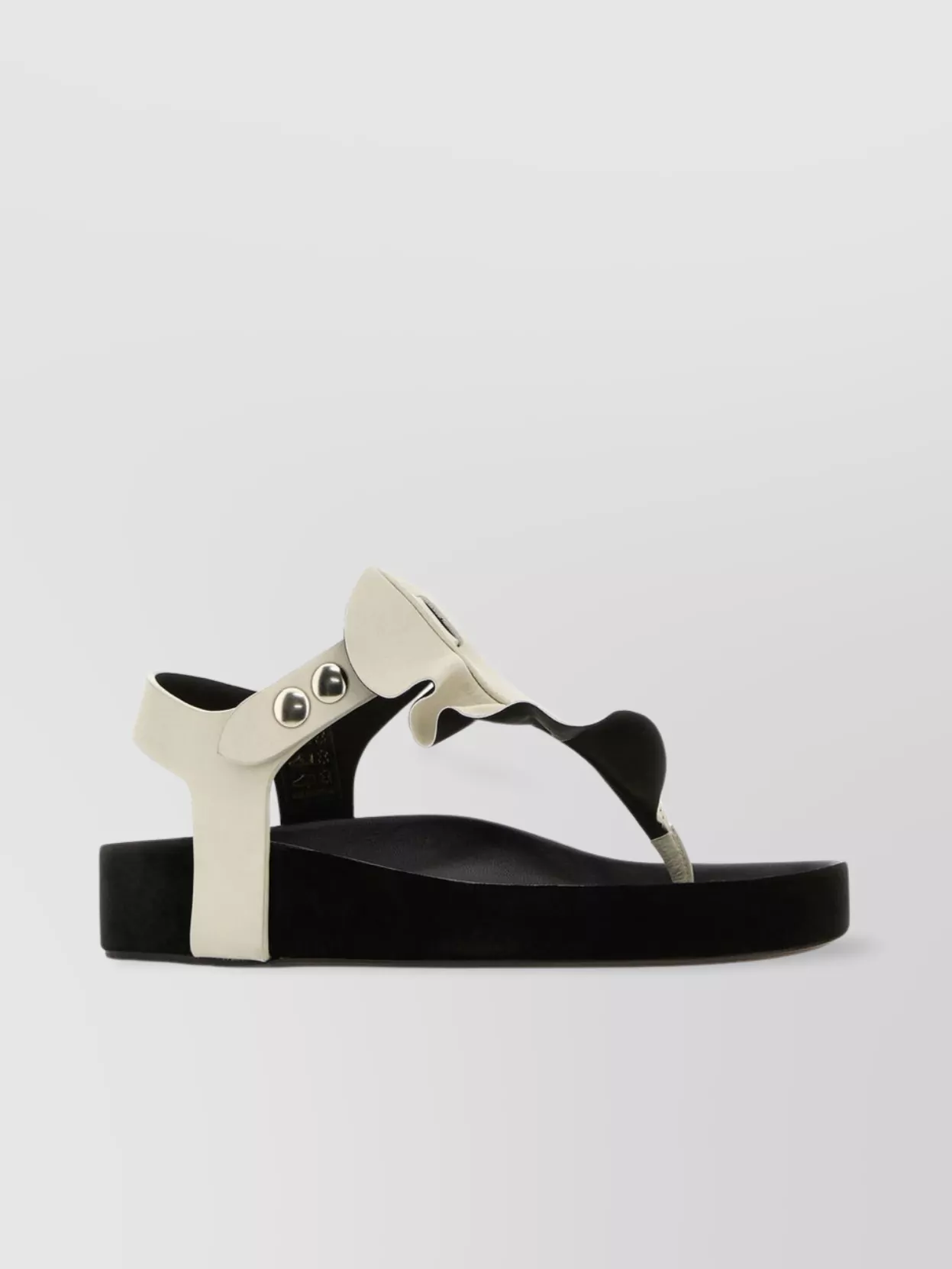 Isabel Marant Round Toe Platform Sandals With Contrast Strap In White