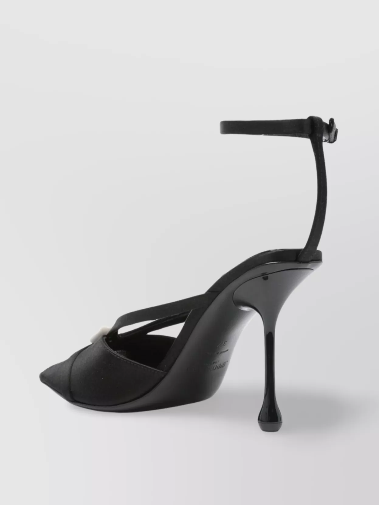 Jimmy Choo Satin Sandals With Pearl Embellishment And Strappy Design