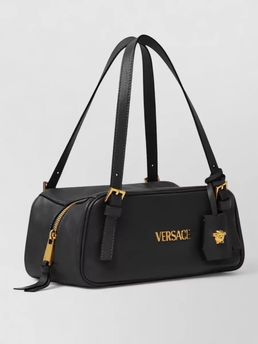 Versace Lamb Leather Shoulder Bag Gold Hardware