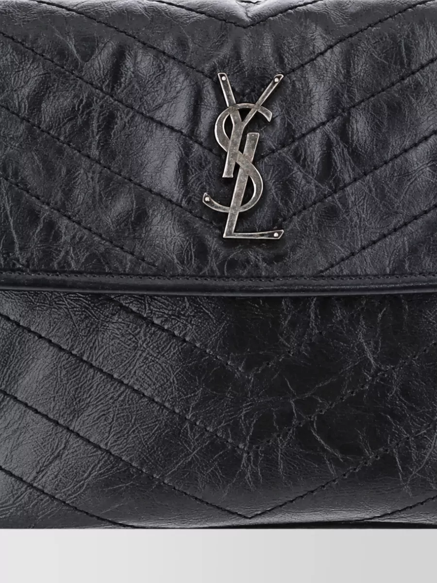 Saint Laurent Niki Calfskin Quilted Clutch Bag