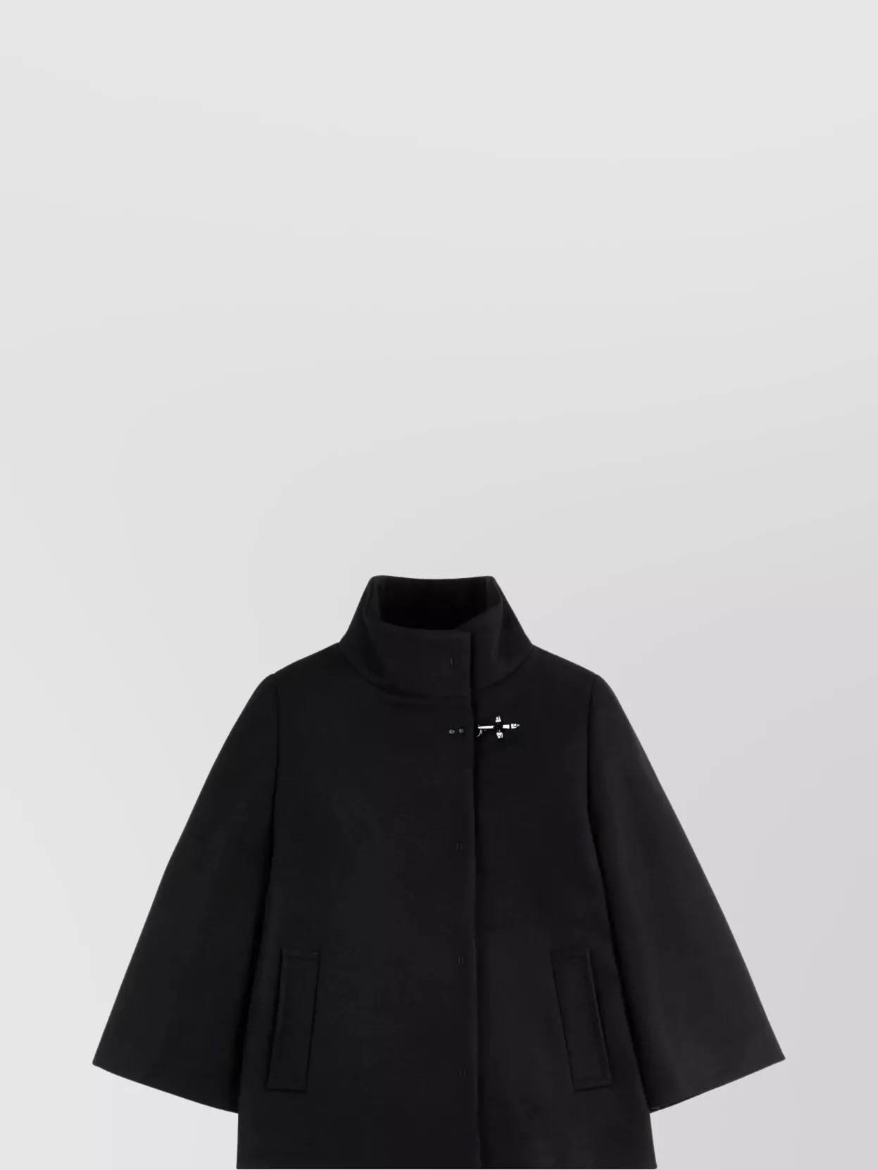 Fay Jacket With Front Pockets And High Collar In Black