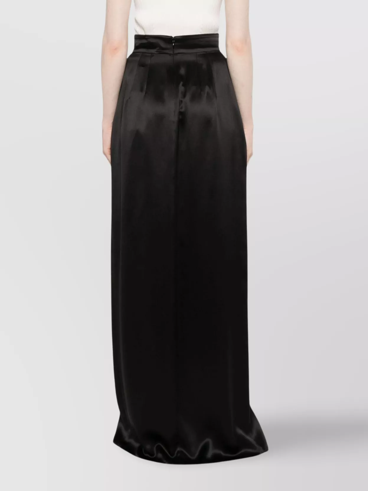 Dolce&Gabbana High Waist Satin Finish Skirt With Side Pockets