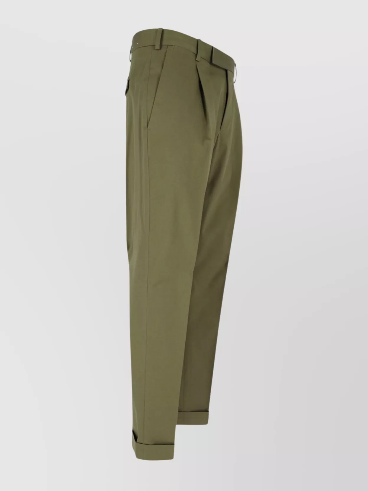Pt Torino Straight Trousers With Cuffed Hem And Pleated Front