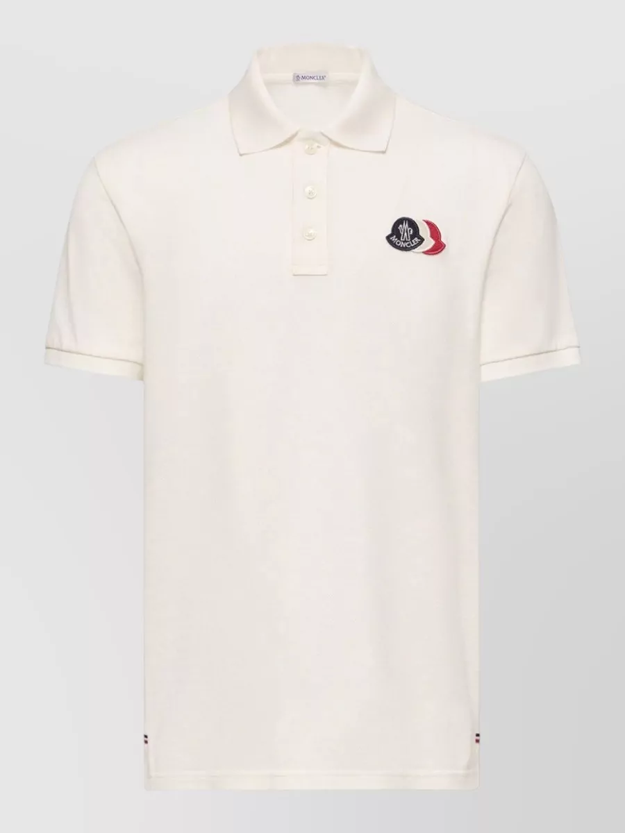 Moncler Logo Patch Cotton Polo Shirt