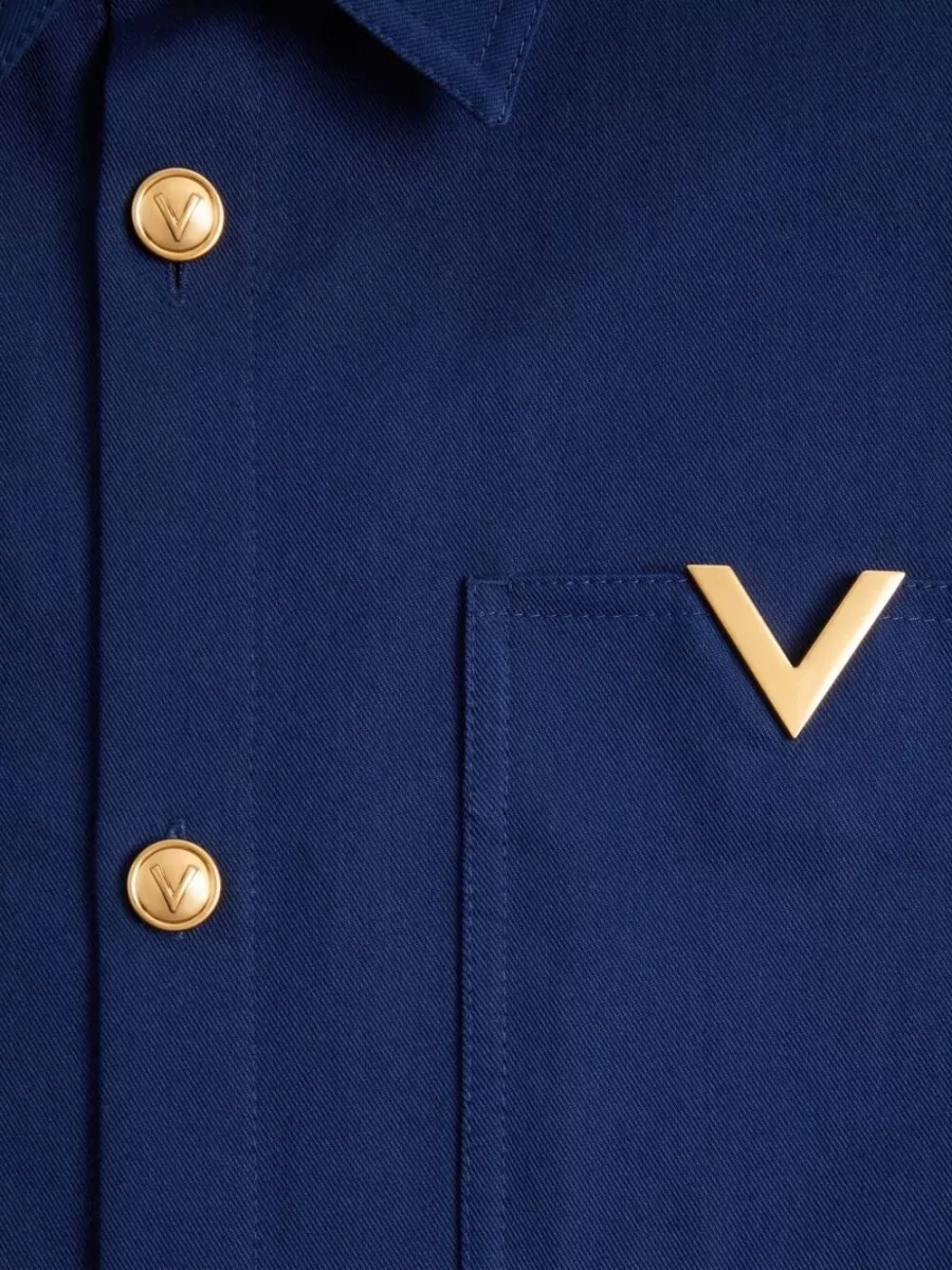 Valentino Garavani Shirt Chest Pocket Gold Tone Buttons