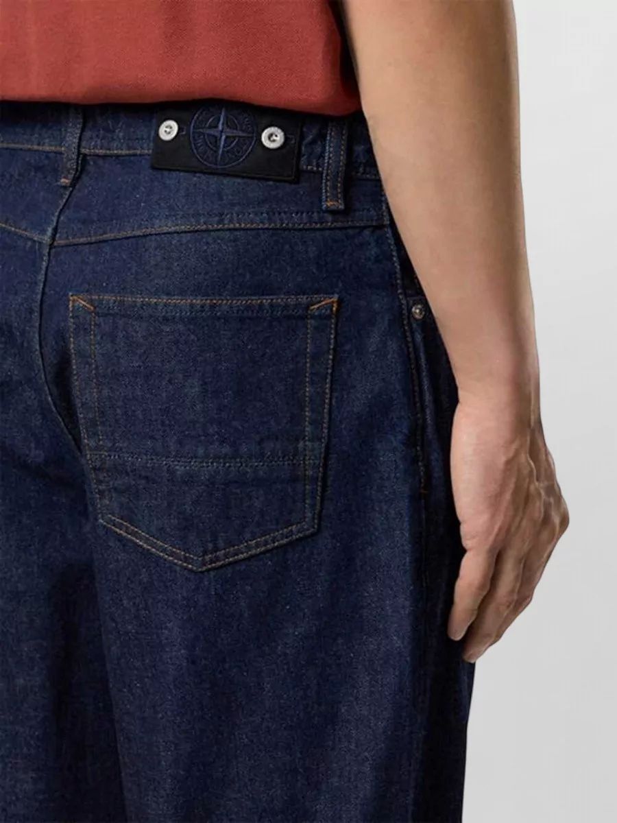 Stone Island Denim Relaxed-Fit Wide-Leg Jeans