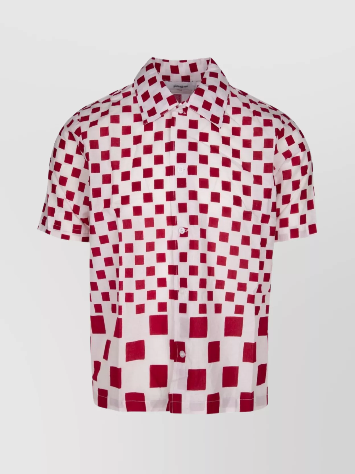 Shop Gimaguas Collared Shirt Checkered Pattern
