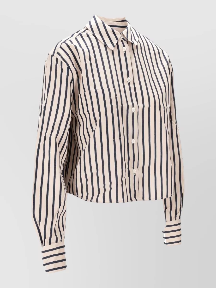 Anine Bing Essie Cropped Shirt Maritime Stripe