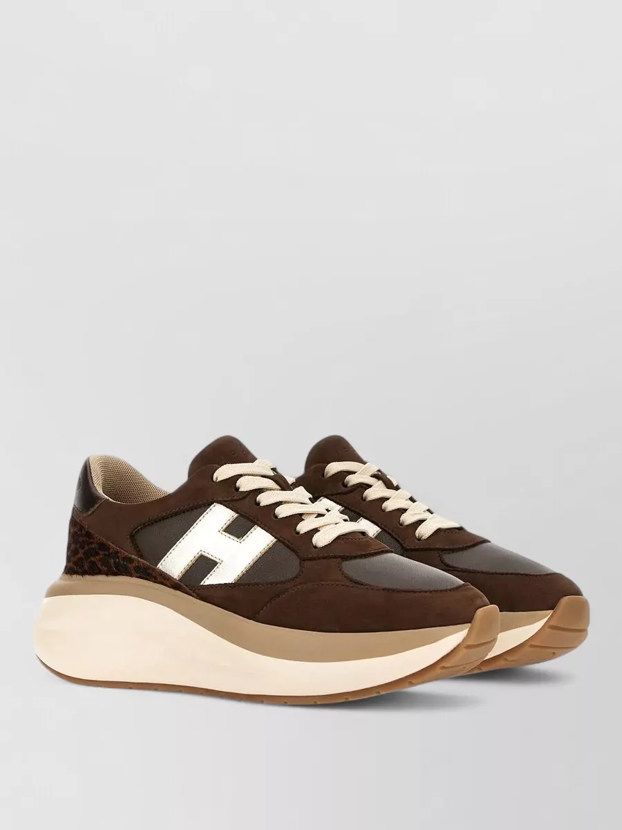 Hogan leather chunky-sole lace-up sneakers